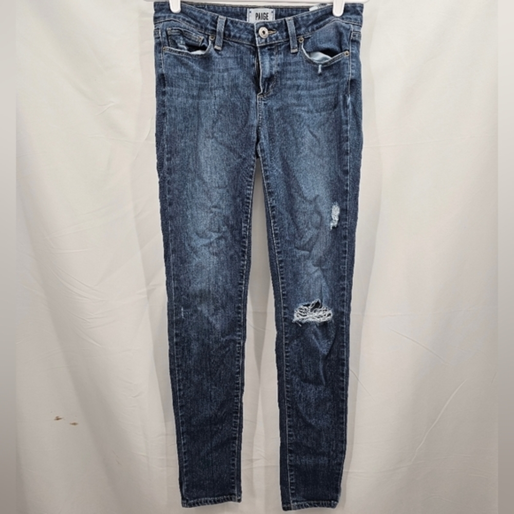 Paige Jeans Verdugo Ultra Skinny Destructed Distressed‎ Jeans 28 x 28 Low Rise.